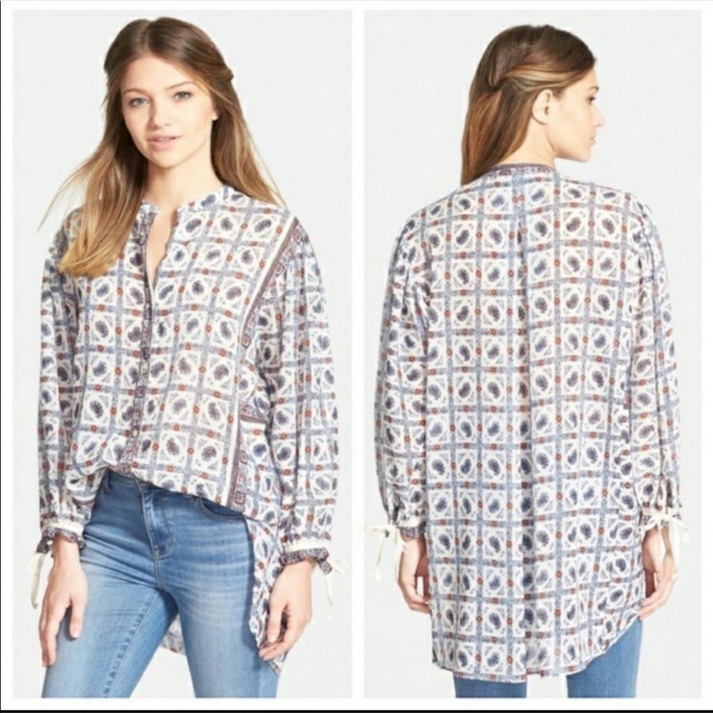 Madewell Picnic Paisley button up Tunic Blouse